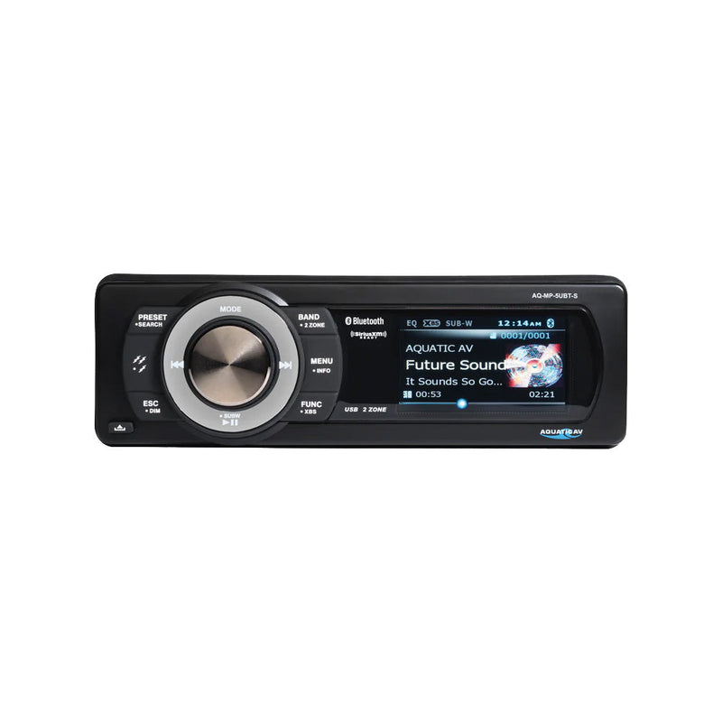 Stereos: Aquatic AV MP5+ Adventure+ Series IP65 Stereo with 3 Inch Color Display, USB and SiriusXM Capability