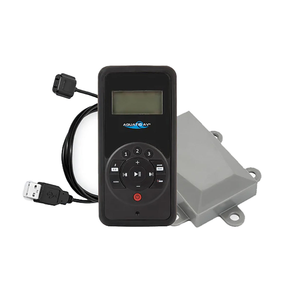 Aquatic AV RF6 wireless RF remote control handset with receiver and USB charging cable - view 2