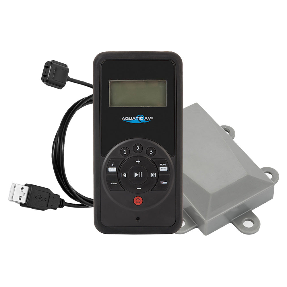 Aquatic AV RF6 wireless RF remote control handset with receiver and USB charging cable
