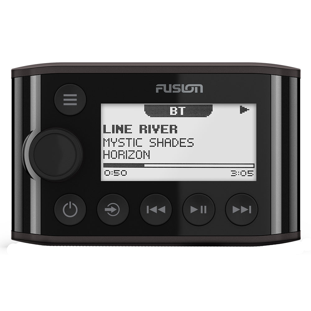 Fusion MS-NRX300 black wired marine stereo remote with monochrome LCD screen and control buttons - view 2
