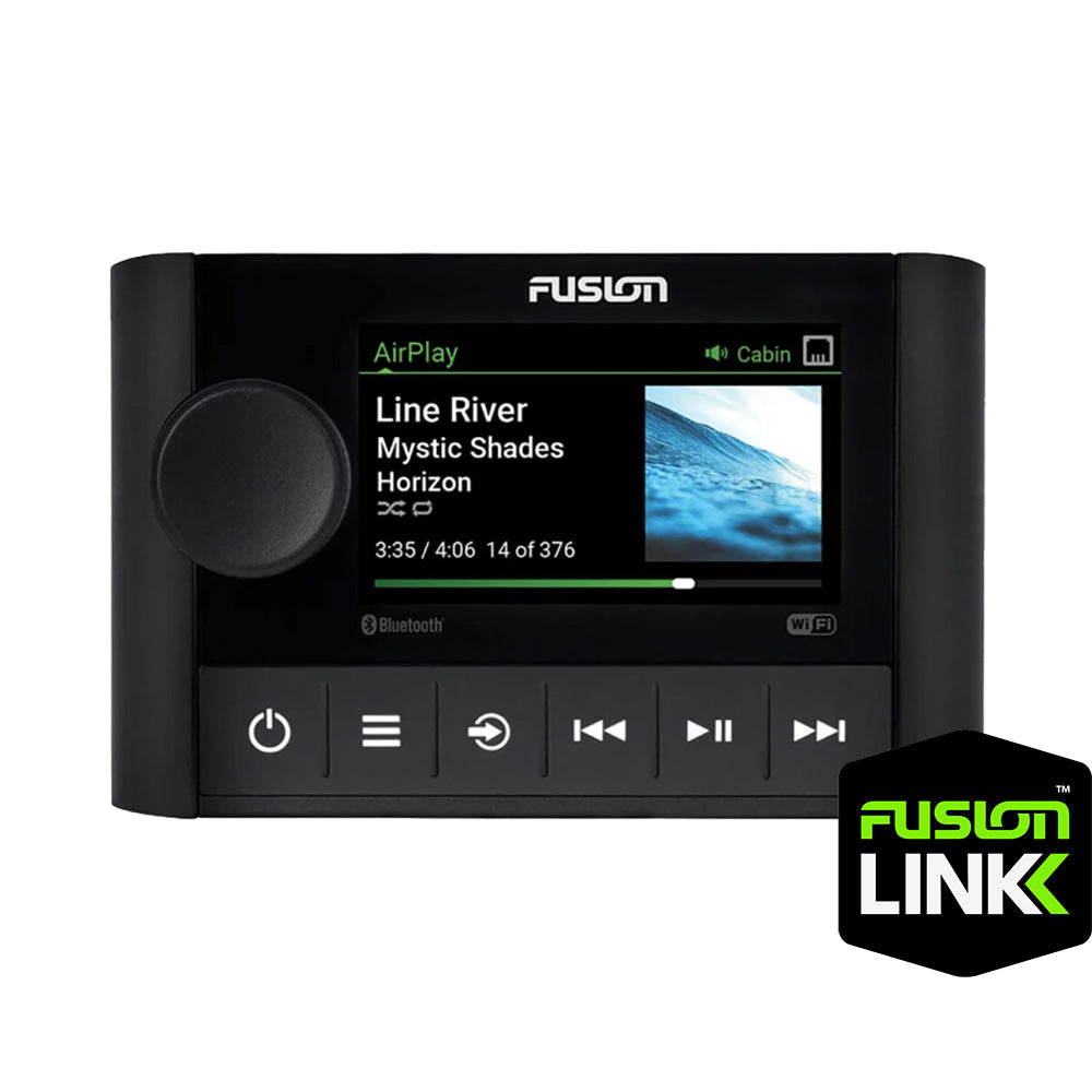 Fusion Apollo MS-SRX400 single zone marine stereo with 2.7 inch color LCD, front view - view 2