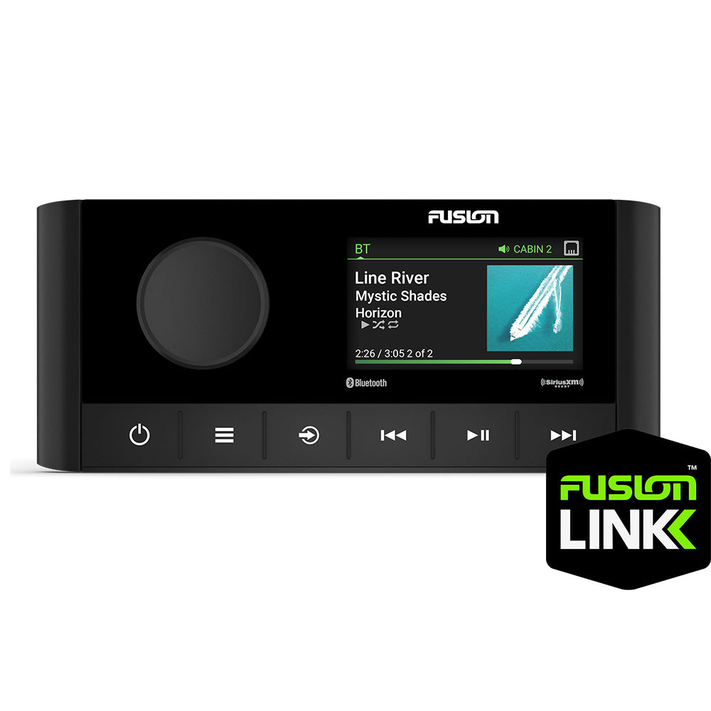 Fusion MS-RA210 compact two zone marine stereo with 2.7 inch color LCD, front view - view 2