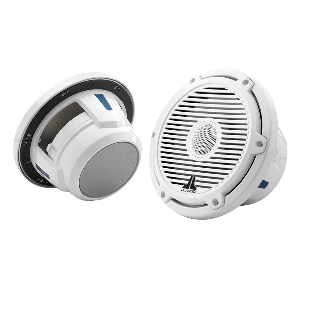 JL Audio M6-770X-C-3GW 7.7 inch marine coaxial speakers with gloss white classic style grille