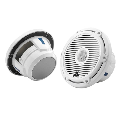 JL Audio M6-770X-C-3GW 7.7 inch marine coaxial speakers with gloss white classic style grille