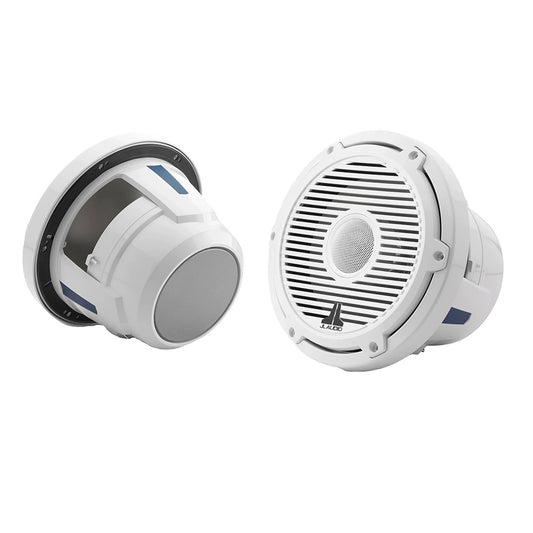 JL Audio M6-880X-C-3Gw 8.8 inch marine coaxial speakers with gloss white classic grille