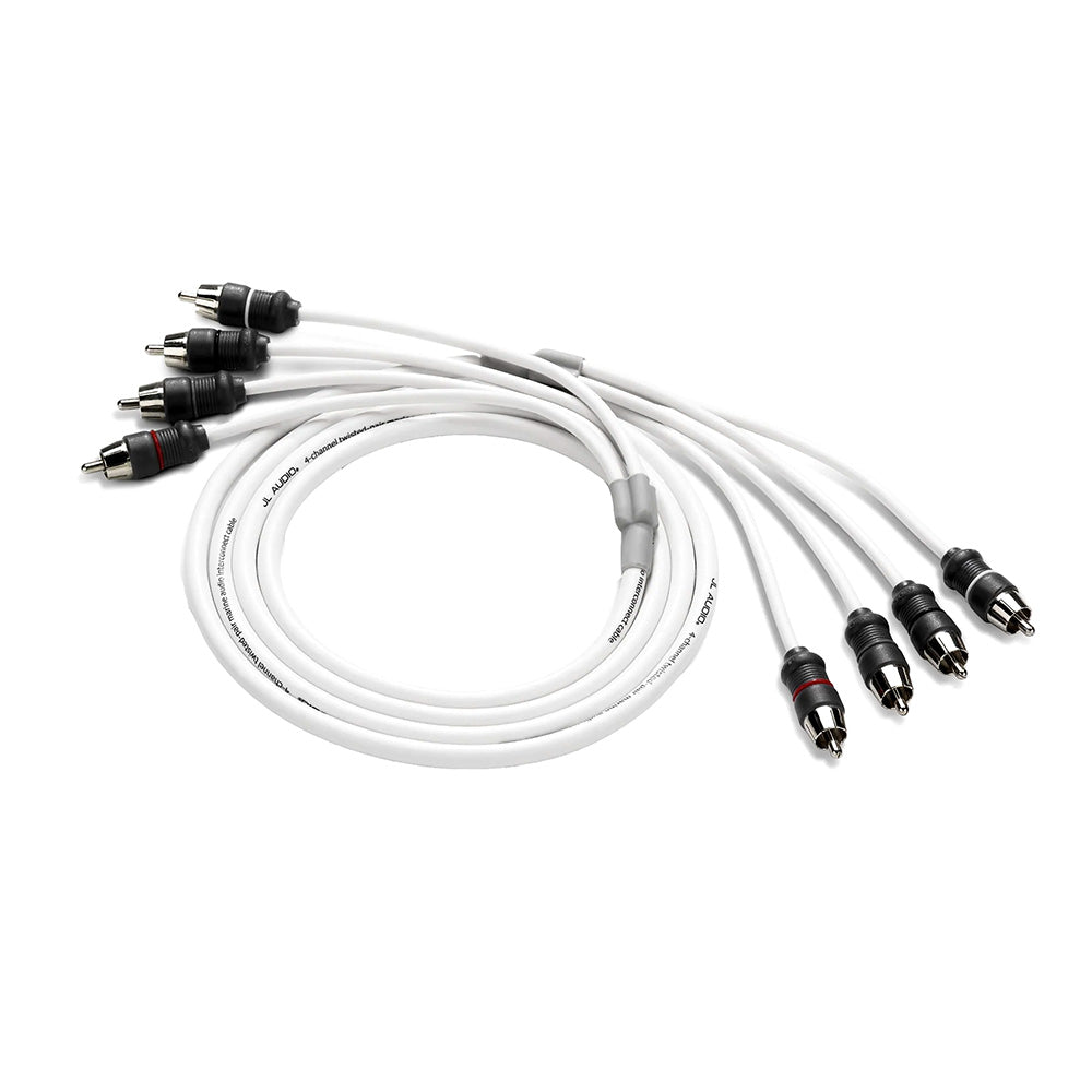 JL Audio XMD-WHTAIC4-6 four-channel 6 foot marine RCA interconnect cable with molded connectors