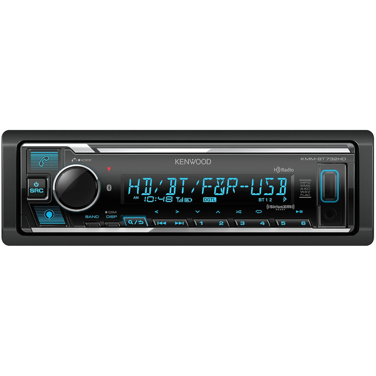 Kenwood KMM-BT732HD Single-DIN Digital Media Receiver — Refurbished