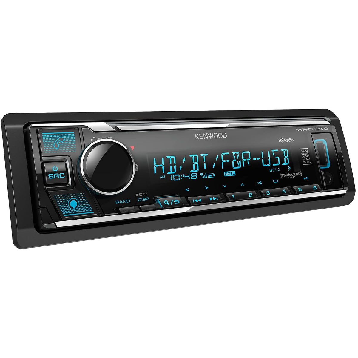 Kenwood KMM-BT732HD Single-DIN Digital Media Receiver — Refurbished