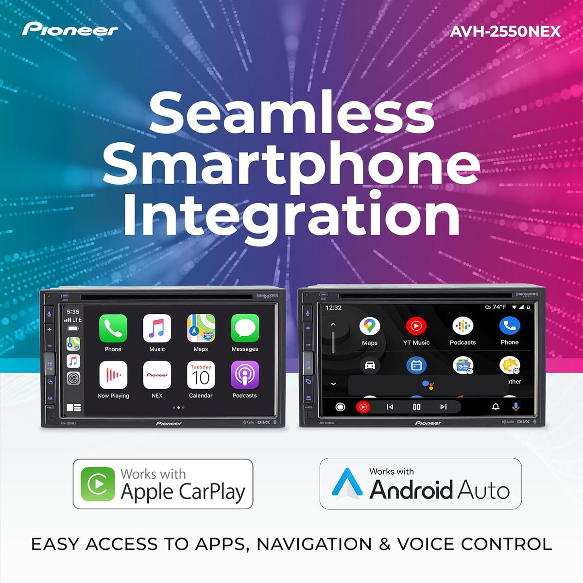 Pioneer AVH-2550NEX 6.8" SiriusXM-Ready DVD Receiver — Refurbished