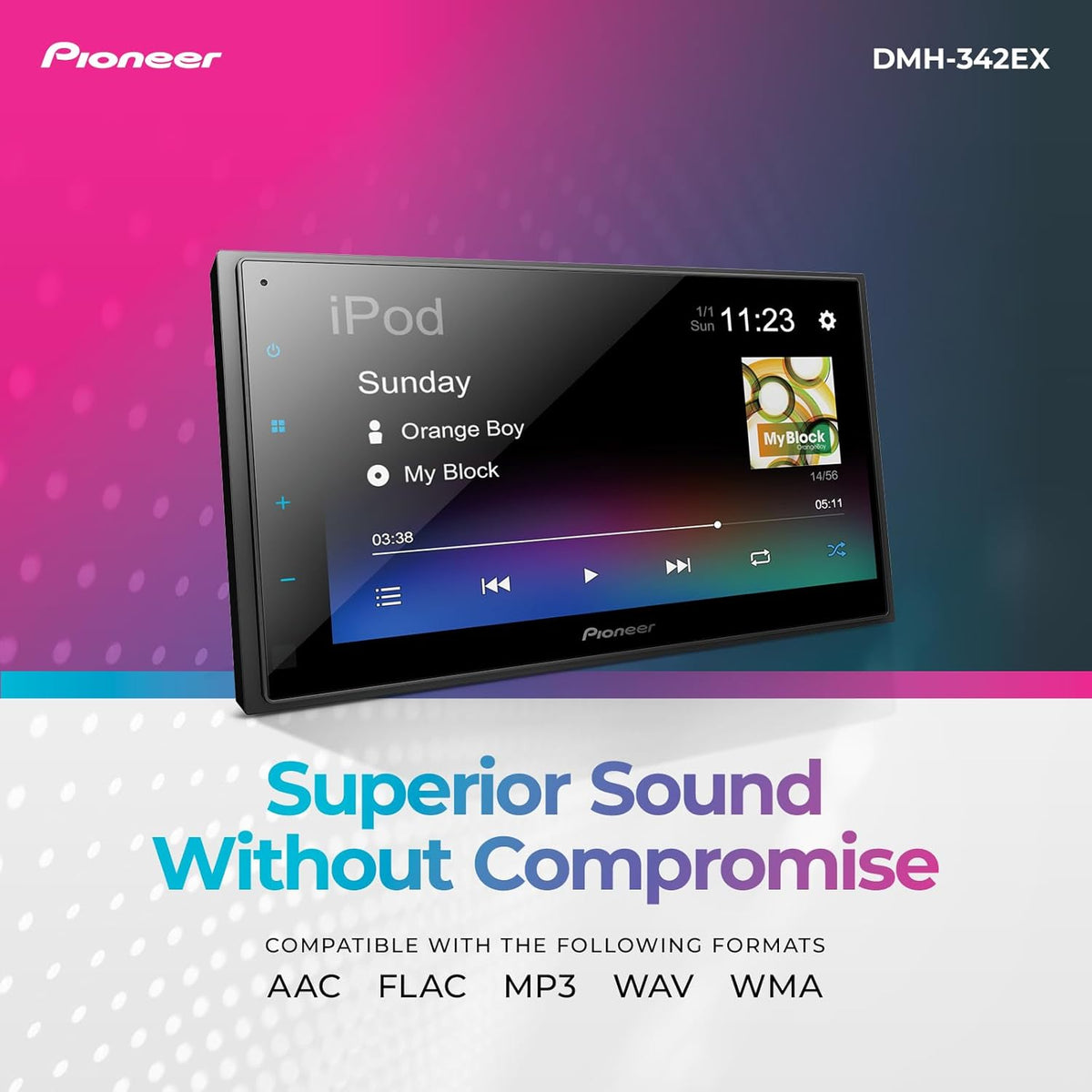 Pioneer DMH-342EX 6.8" Touchscreen Multimedia Receiver — Refurbished